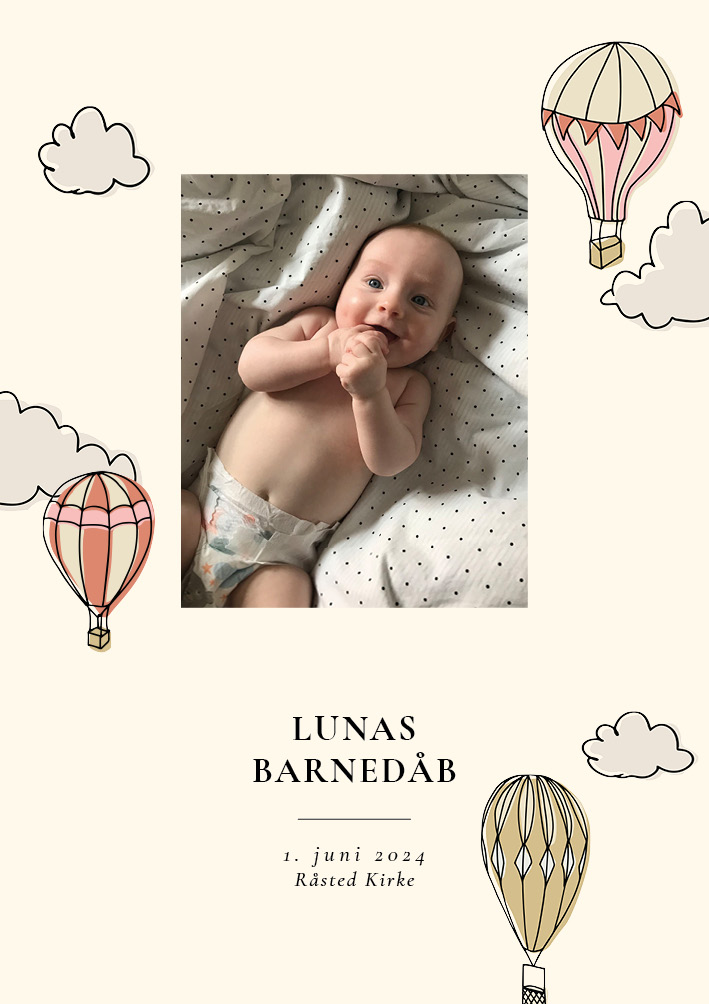 Dåbsinvitationer - Luna Barnedåb